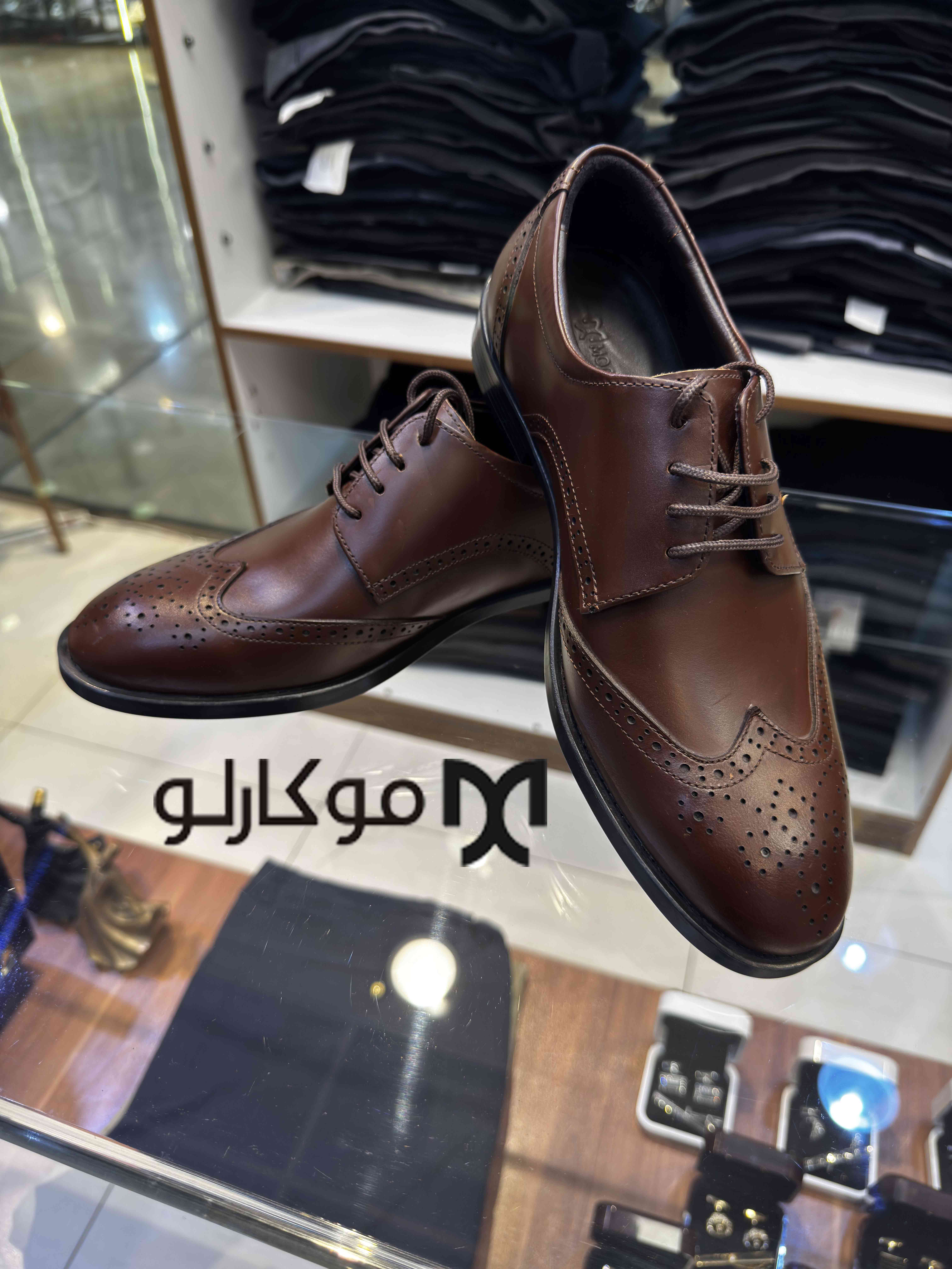 کفش مردانه چرم مدل هشترک کد 30002