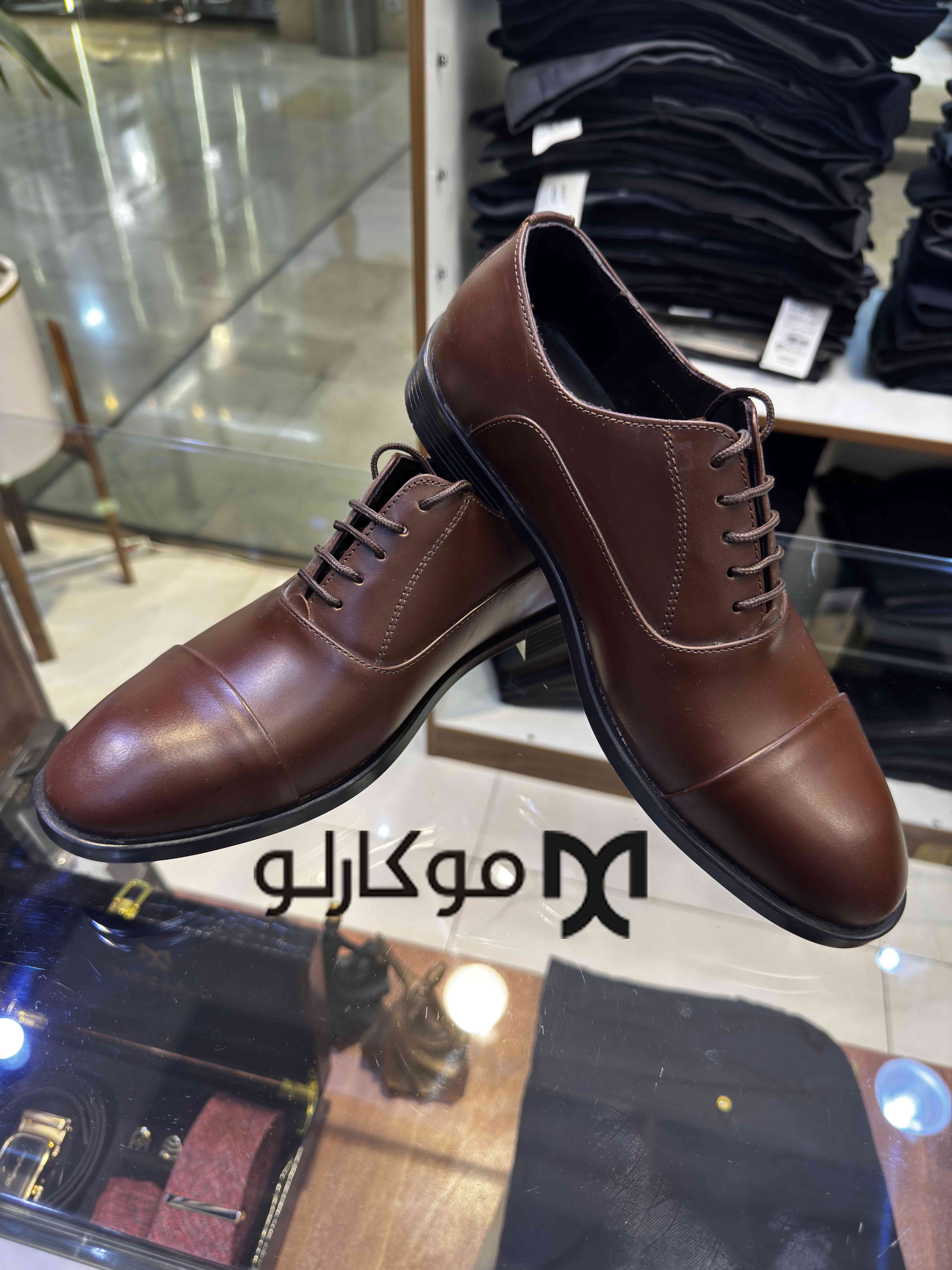 کفش مردانه چرم مدل برت ساده کد 30008
